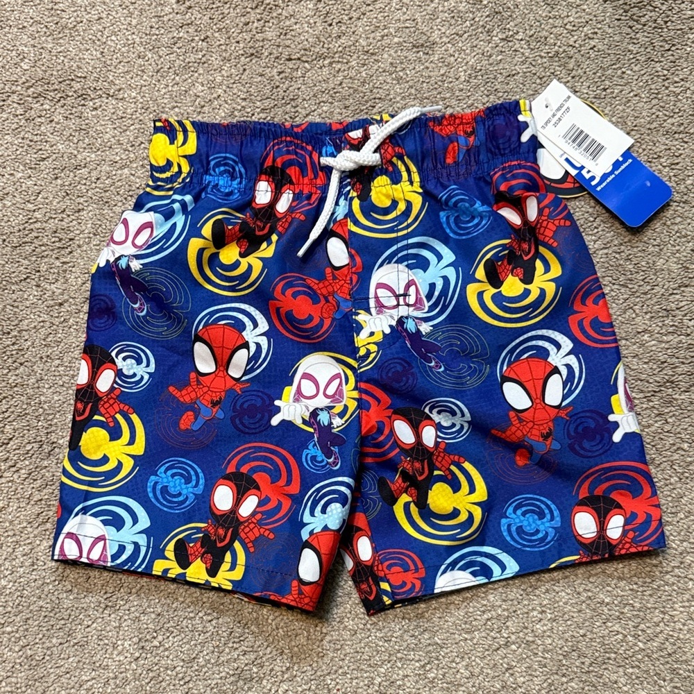 Spidey And His Amazing Friends Blue Swim Trunks Size 3T